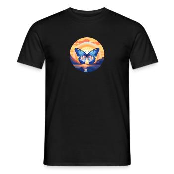 Blauer Morpho-Schmetterling - Männer T-Shirt - Schwarz - Vorne - AI Model Male 178 light (178cm)