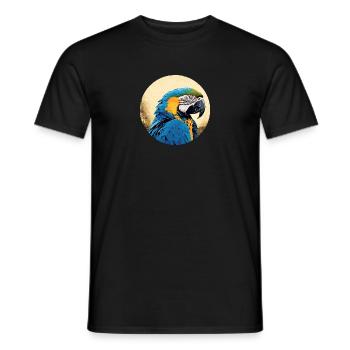Blau-Gold Ara - Männer T-Shirt - Schwarz - Vorne - AI Model Male 178 light (178cm)