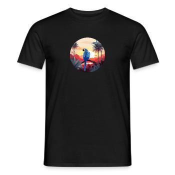 Hyacinth Macaw - Men's T-Shirt - black - Front - AI Model Male 178 light (178cm)