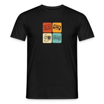 Oldschool Kostüm mit Retro Kassette - Männer T-Shirt - Schwarz - Vorne - AI Model Male 178 light (178cm)