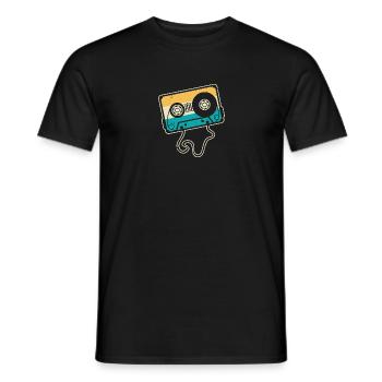 Oldschool Kostüm mit Retro Kassette - Männer T-Shirt - Schwarz - Vorne - AI Model Male 178 light (178cm)