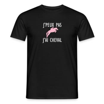 I can't I have Horse f - Men's T-Shirt - black - Front - AI Model Male 178 light (178cm)