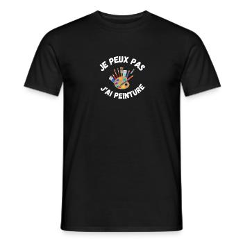 I can't I paint - Men's T-Shirt - black - Front - AI Model Male 178 light (178cm)