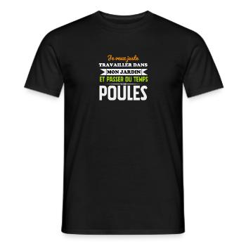 Je veux juste passer du temps avec mes poules - T-shirt homme - noir - Devant - AI Model Male 178 light (178cm)
