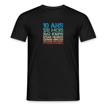 Geschenke zum 10. Geburtstag, 10 Jahre alte Jungen Mädchen - Männer T-Shirt - Schwarz - Vorne - AI Model Male 178 light (178cm)
