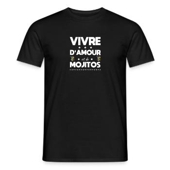 Leben von Liebe und Mojitos - Männer T-Shirt - Schwarz - Vorne - AI Model Male 178 light (178cm)