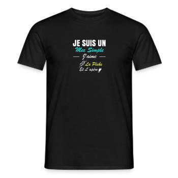 I'm a simple guy, I like fishing and aperitifs - Men's T-Shirt - black - Front - AI Model Male 178 light (178cm)