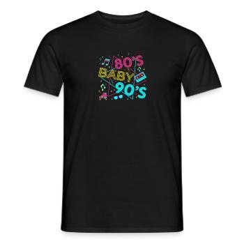 Vintage 90s Technology Old Gadgets TShirt - Men's T-Shirt - black - Front - AI Model Male 178 light (178cm)