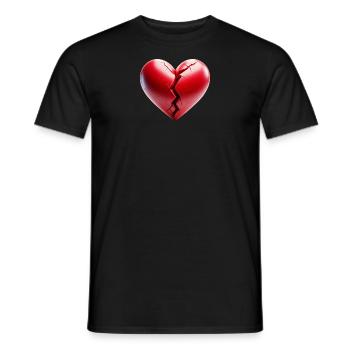 Cœur brisé - Saint-Valentin - T-shirt homme - noir - Devant - AI Model Male 178 light (178cm)