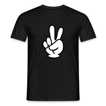 peace hand - Männer T-Shirt - Schwarz - Vorne - AI Model Male 178 light (178cm)