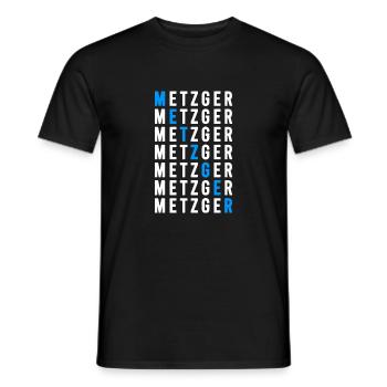 Metzger - Männer T-Shirt - Schwarz - Vorne - AI Model Male 178 light (178cm)