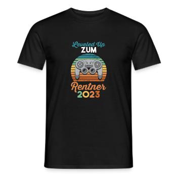 Pension 2023 Pensionär Gamer Zocken Ruhestand Rent - Männer T-Shirt - Schwarz - Vorne - AI Model Male 178 light (178cm)