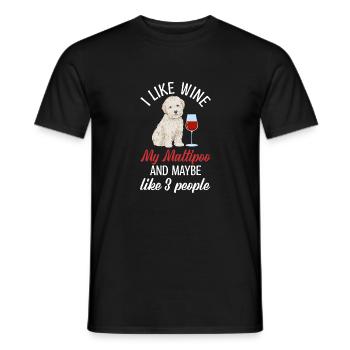 Chien Maltipoo - T-shirt homme - noir - Devant - AI Model Male 178 light (178cm)