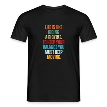 Das Leben ist wie Fahrrad fahren Vintage - Männer T-Shirt - Schwarz - Vorne - AI Model Male 178 light (178cm)