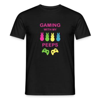 Gaming with my peeps funny gamer gift - T-shirt homme - noir - Devant - AI Model Male 178 light (178cm)