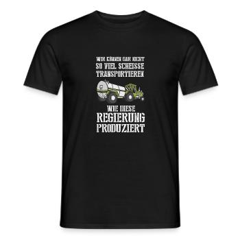 We can't transport so much shit - Men's T-Shirt - black - Front - AI Model Male 178 light (178cm)
