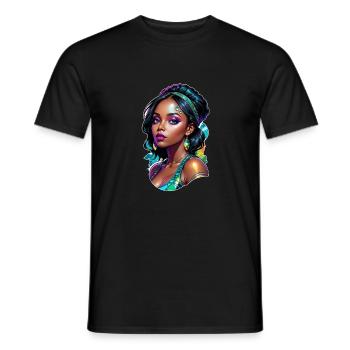 Afro Frau - Schönheit - Männer T-Shirt - Schwarz - Vorne - AI Model Male 178 light (178cm)