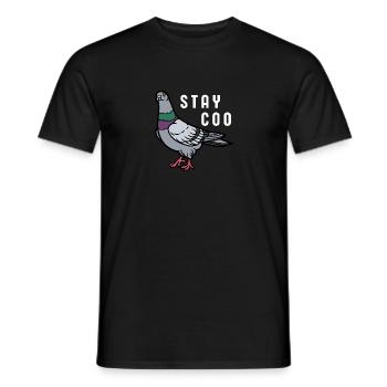 Stay Coo Bird | Funny Cool Pigeon Birding - Männer T-Shirt - Schwarz - Vorne - AI Model Male 178 light (178cm)