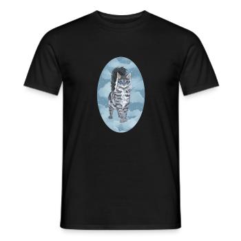 Feathertail Federschweif Firestar graue Katze - Männer T-Shirt - Schwarz - Vorne - AI Model Male 178 light (178cm)