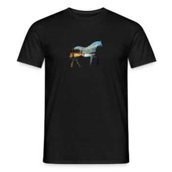 Cavalier Cheval - T-shirt homme - noir - Devant - AI Model Male 178 light (178cm)