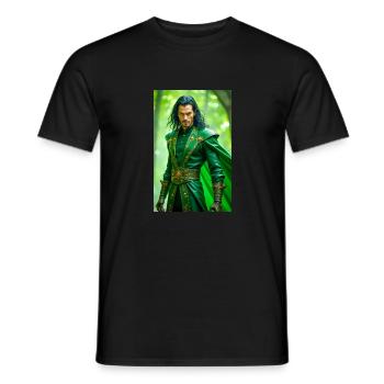 Loki is a cunning trickster god and shape-shifter - Men's T-Shirt - black - Front - AI Model Male 178 light (178cm)