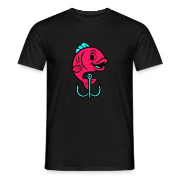 Fish Fish Hook Comic - Men's T-Shirt - black - Front - AI Model Male 178 light (178cm)