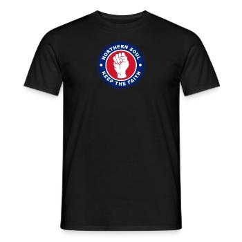 Norther Soul, drapeau de l'union logo de la foi logo - T-shirt homme - noir - Devant - AI Model Male 178 light (178cm)