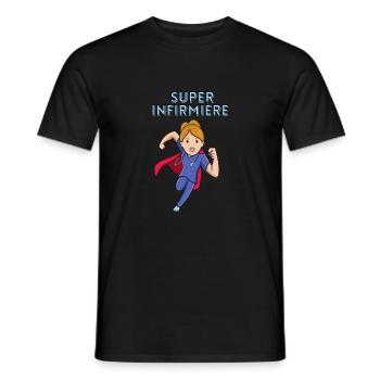 T shirt je suis une super infirmière - T-shirt homme - noir - Devant - AI Model Male 178 light (178cm)