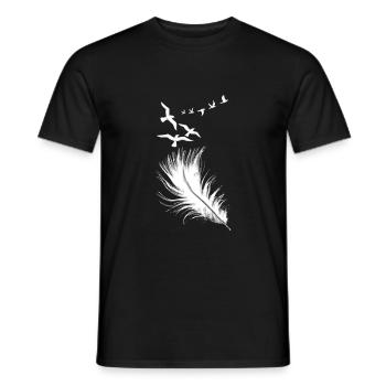 feather - Men's T-Shirt - black - Front - AI Model Male 178 light (178cm)