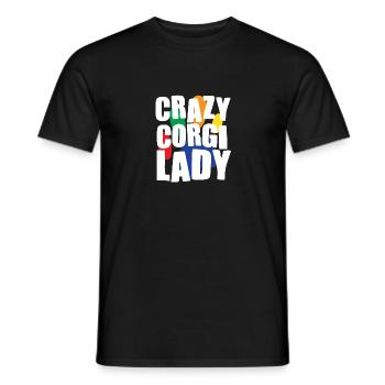 Crazy Corgi Dog Corgi Owner - Men's T-Shirt - black - Front - AI Model Male 178 light (178cm)