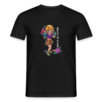 Little female climber - Ready to climb - Men's T-Shirt - black - Front - AI Model Male 178 light (178cm)