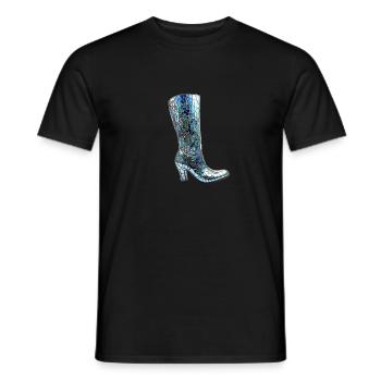 Mosaik Stiefel - Männer T-Shirt - Schwarz - Vorne - AI Model Male 178 light (178cm)