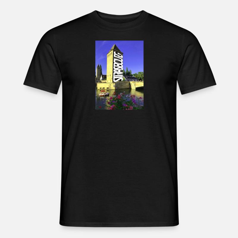 Straßburg Graph Überdachte Brücken - Männer T-Shirt - Schwarz
