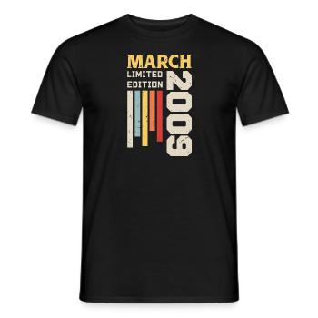 March 2009 - Birthday Gift March 2009 March - Men's T-Shirt - black - Front - AI Model Male 178 light (178cm)