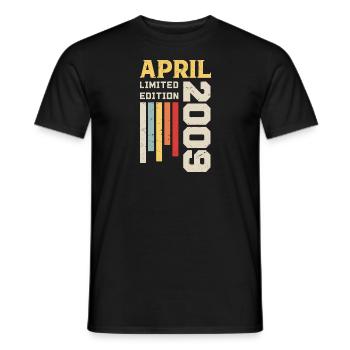 April 2009 - Birthday Gift April 2009 April - Men's T-Shirt - black - Front - AI Model Male 178 light (178cm)