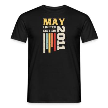 May 2011 - Birthday gift born in May 2011 May - Men's T-Shirt - black - Front - AI Model Male 178 light (178cm)