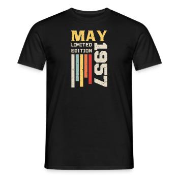 Mai 1957 - Geburtstagsgeschenk geboren im Mai 1957 Mai - Männer T-Shirt - Schwarz - Vorne - AI Model Male 178 light (178cm)