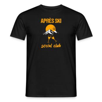 Club social d’après-ski - T-shirt homme - noir - Devant - AI Model Male 178 light (178cm)