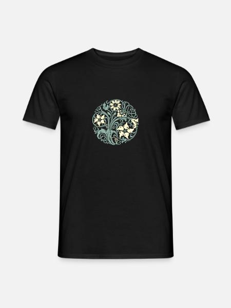 Art Nouveau Floral Ornament - Männer T-Shirt - Schwarz