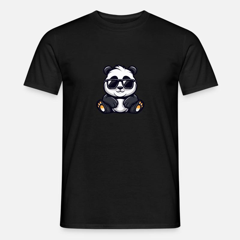 Panda Cool Tier - Männer T-Shirt - Schwarz