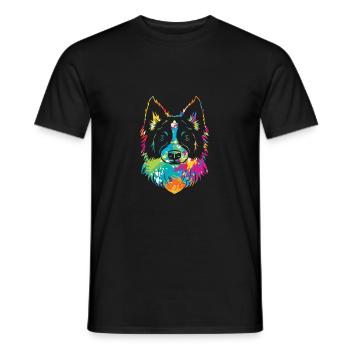 Border Collie - Men's T-Shirt - black - Front - AI Model Male 178 light (178cm)
