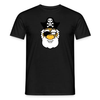 kopf gesicht pirat kapitaen matrose seeraeuber sae - Männer T-Shirt - Schwarz - Vorne - AI Model Male 178 light (178cm)