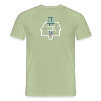 Clicky Blue Switch White - Männer T-Shirt - Sage - Vorne - AI Model Male 178 light (178cm)