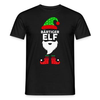Weinachten Weihnachtself Bärtiger Elf Elfen - Männer T-Shirt - Schwarz - Vorne - AI Model Male 178 light (178cm)