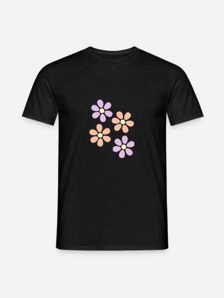 Blume pastell Blume Blumen pastell Blumen flieder - Männer T-Shirt - Schwarz