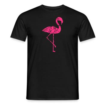 tears scratches pattern silhouette outline flamingo cl - Men's T-Shirt - black - Front - AI Model Male 178 light (178cm)