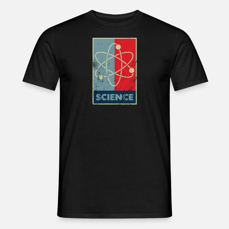 Science modèle atome rayé utilisé look - T-shirt homme - noir