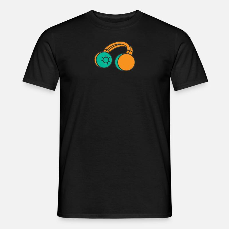 Kopfhörer - Männer T-Shirt - Schwarz