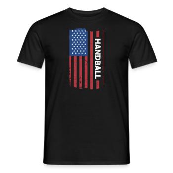 Sport Us Flag Handball - Männer T-Shirt - Schwarz - Vorne - AI Model Male 178 light (178cm)