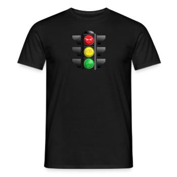 Go Stop Schade Traffic Light Emotions - Men's T-Shirt - black - Front - AI Model Male 178 light (178cm)